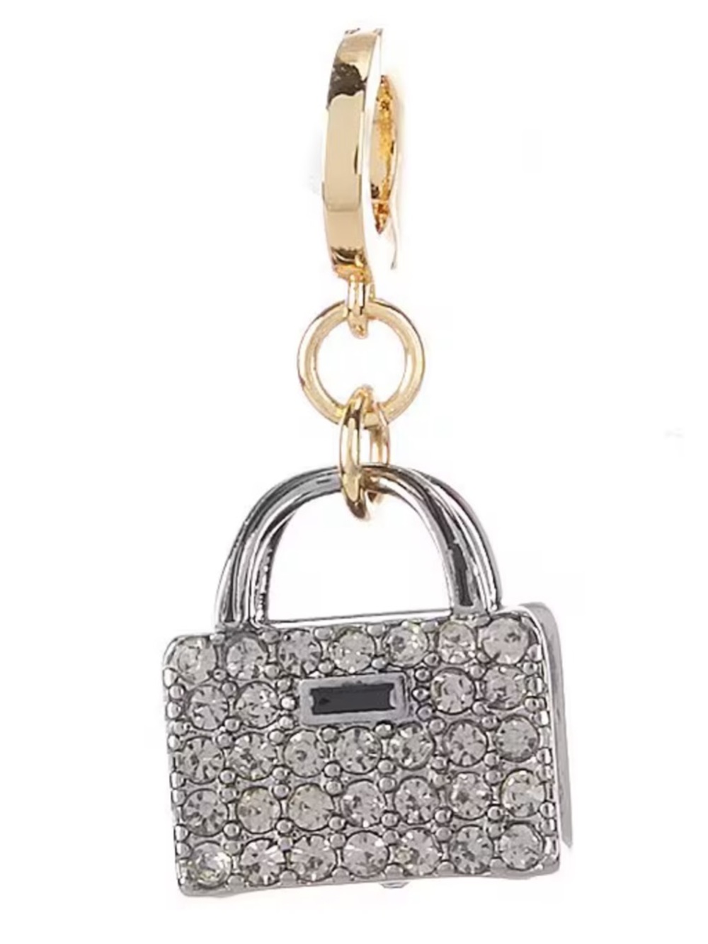 kate spade Pink Floral Leather Bag Charm with Gold Hardware